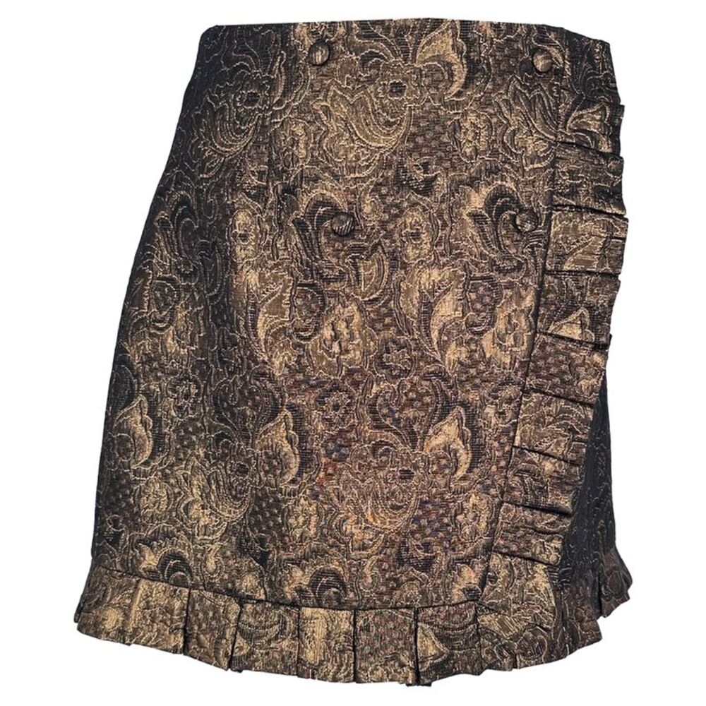 Sandro Graphic Print Mini Skirt in Multicolor Acrylic